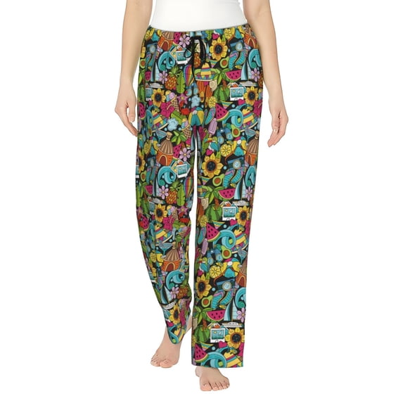Gaeub Color Summer Soft Pajama Pants for Women,&nbsp;Wide Leg Comfy Casual Lounge Yoga Capri Pants Wide Leg-
