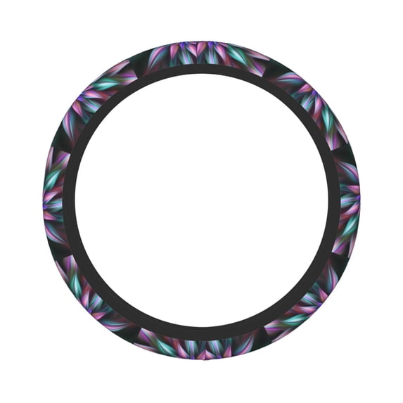 Gaeub Colored Abstract Breathable Stretch Elastic Steering Wheel Cover, Cool in Summer and Warm in Winter, Universal 15 inch