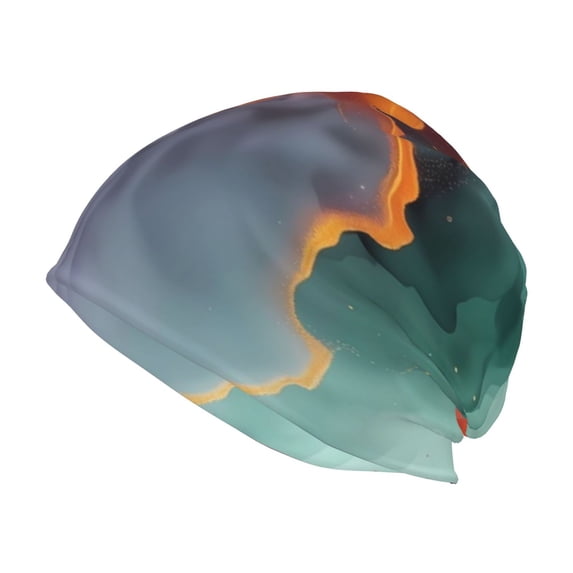Gaeub Colorful Abstract Waves Knit Cuffed Beanie Top Level Beanie Men Women Winter Knit Caps Soft Ski Hat