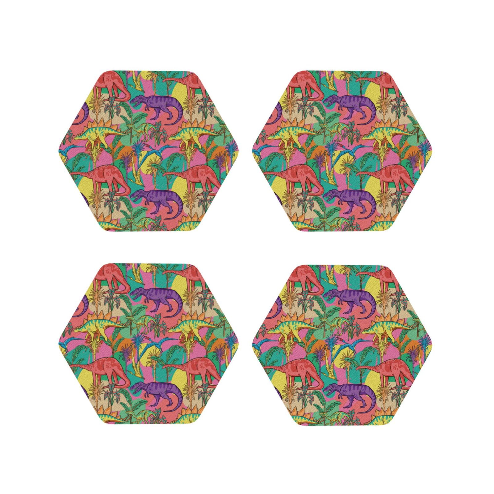 Pevtufa Spring Flower Leather Coasters - Set Of 4 PU Leather Drink Coasters For Table Protection 6 thumbnail image