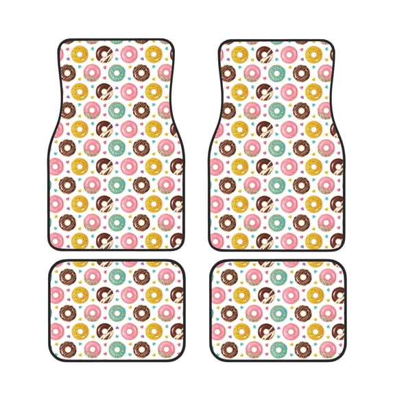 Gaeub Colorful Donuts Print 4 Pieces Car Floor Mats Car,Universal Car Carpet Mats,Fit for SUV, Vans, Sedans,Trucks