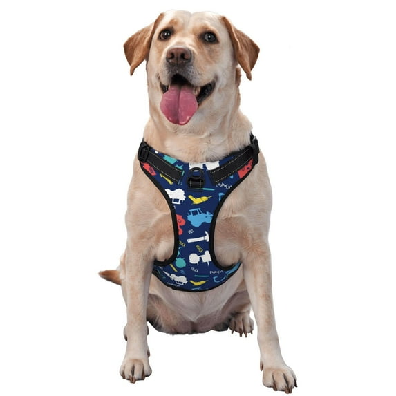 Gaeub Colorful Excavator Gaeub Colorful Excavator No Pull Dog Harness, Secure and Adjustable Pet Vest for Outdoor Activities -