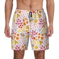 thumbnail image 1 of Gaeub Colorful Floral Mens Swim Trunks Stretch Beach Shorts Quick Dry for Men Swim Shorts Swimwear with Pockets- Large, 1 of 9