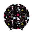 thumbnail image 1 of Gaeub Colorful Geometry Print Ceramic Plate,Dinner Plates,Bone China Decorative Plates with Display Stand,Art Ceramic Ornaments for Wall Hanging Decoration-7in, 1 of 6