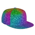 thumbnail image 1 of Gaeub Colorful Glitter Flat Bill Snapback Hats Baseball Caps with Adjustable for Running Workouts and Outdoor Activities, 1 of 9