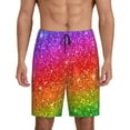 thumbnail image 1 of Gaeub Colorful Glitter Printed Men's Short Pajama Pants, Lightweight Lounge & Sleep Bottoms Keep You Cool - XX-Large, 1 of 9