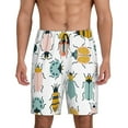 thumbnail image 1 of Gaeub Colorful Insects Printed Men's Short Pajama Pants, Lightweight Lounge & Sleep Bottoms Keep You Cool - 4X-Large, 1 of 9
