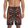 thumbnail image 1 of Gaeub Colorful Mexican2 Printed Men's Short Pajama Pants, Lightweight Lounge & Sleep Bottoms Keep You Cool - Small, 1 of 9