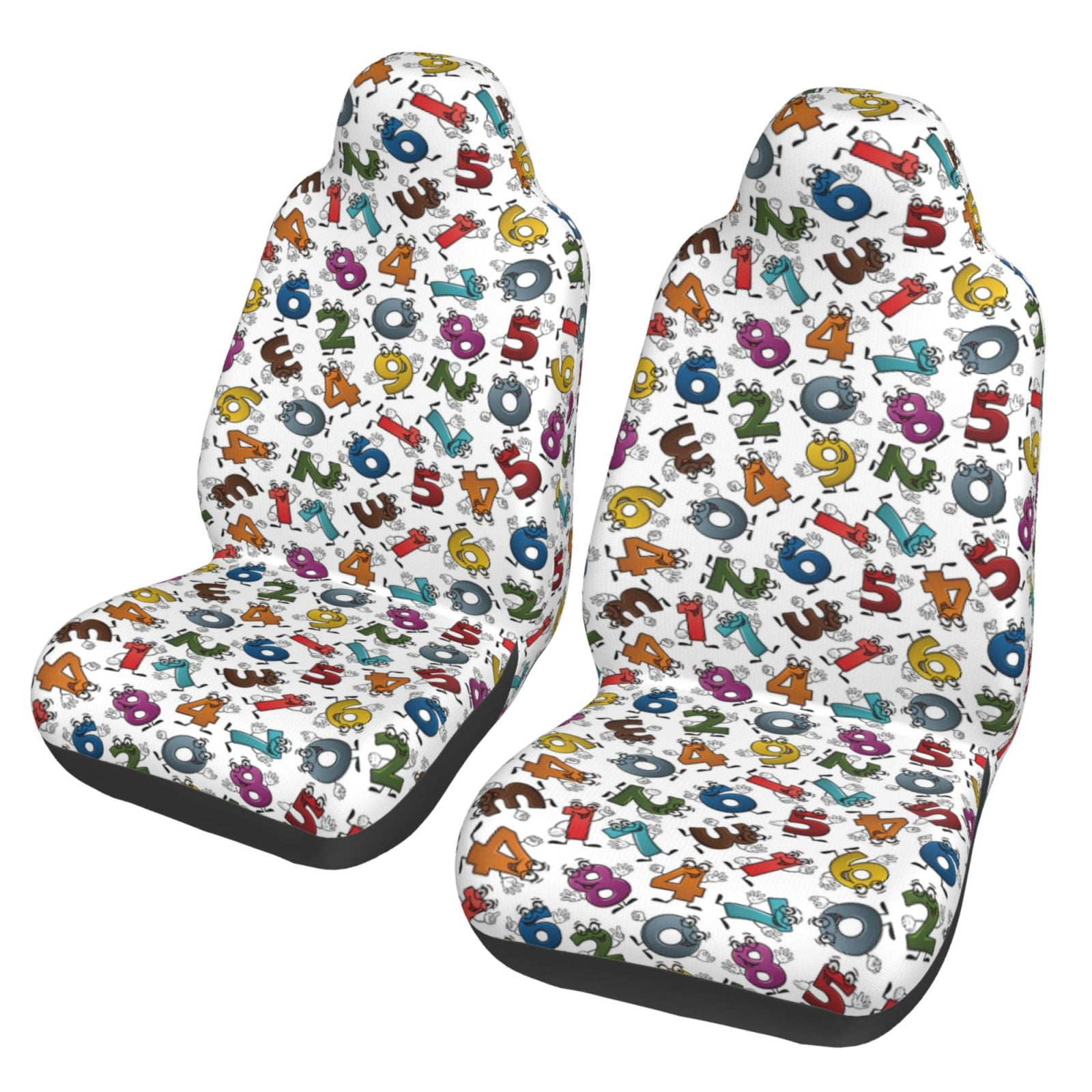 Number Auto Rv Cover Gaeub Colorful Numbers 2Pack Full Set Car Seat Covers with Soft Padding ...