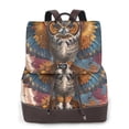 thumbnail image 1 of Gaeub Colorful Owl Tattoo Art Print Women's Leather Backpack,Travel Laptop Backpack,Fashion Ladies Leather Backpack Bag for Travel,Leather Drawstring Daypack for Me, 1 of 4