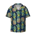 thumbnail image 1 of Gaeub Colorful Pineapples Men's Lapel Short Sleeve Shirt, Relaxed Fit Shirt, Soft and Breathable for Outdoors Party Travel - Large, 1 of 7