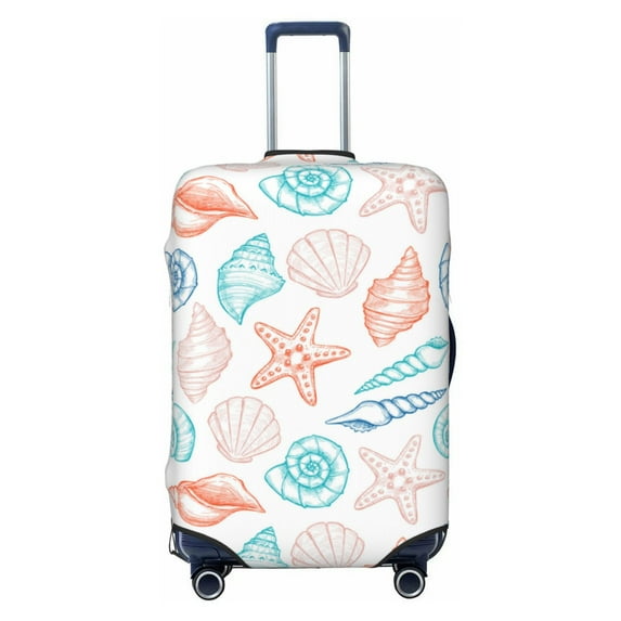 Gaeub Colorful Seashells1 Elastic Luggage Cover with Concealed Zipper Dust-Proof Luggage Cover Protector - 18-32 inch - Medium