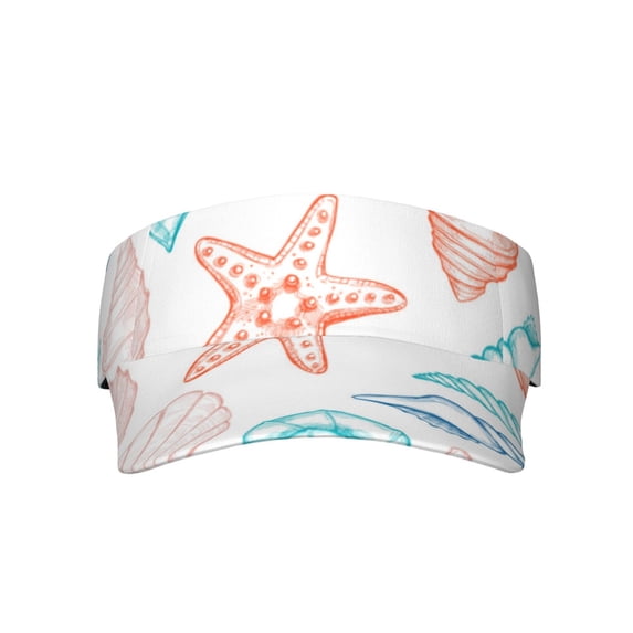 Gaeub Colorful Seashells1 Sun Visor Hats with Empty Top and Adjustable, UV Protection for Golf Tennis Cycling Running