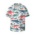 thumbnail image 1 of Gaeub Colorful Shark Men's Lapel Short Sleeve Shirt, Relaxed Fit Shirt, Soft and Breathable for Outdoors Party Travel - XX-Large, 1 of 7