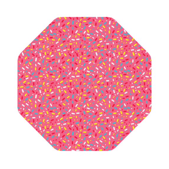 Gaeub Colorful Sprinkles Donuts Print 6 Pcs Leather Coasters for Drinks ,Drink Coasters Sets,Drink Table Cup Coasters for Living Room Kitchen Coffee Decor,Octagon