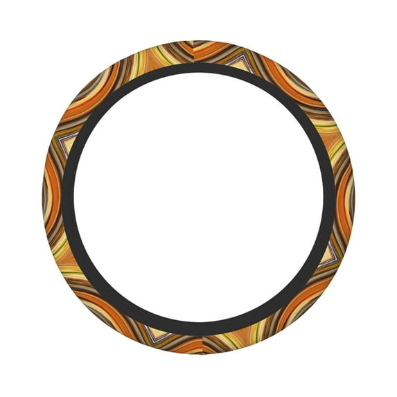 Gaeub Colorful Swirl Breathable Stretch Elastic Steering Wheel Cover, Cool in Summer and Warm in Winter, Universal 15 inch
