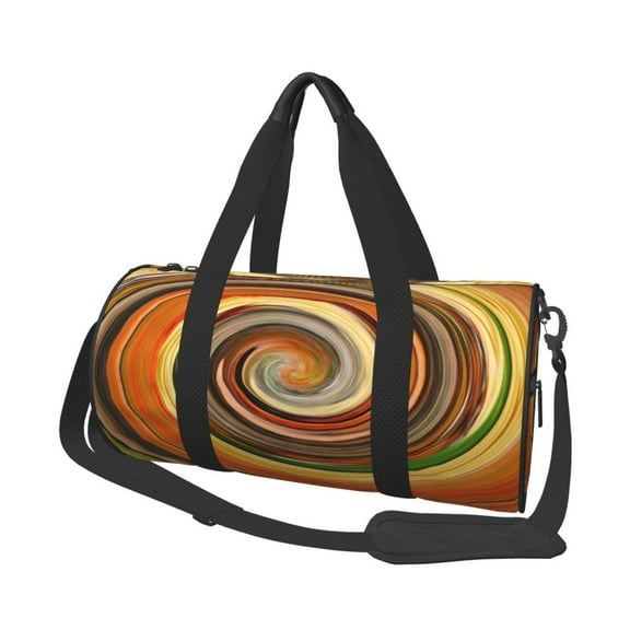 Gaeub Colorful Swirl Lightweight Travel Cylinder Bag Gym Tote Bag Sports Training Duffle Bag with Pockets and Straps