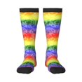 thumbnail image 1 of Gaeub Colorful Tie Dye Printed Design Socks Stretchy High Tube Socks for Men Women Teens , Softball Soccer Socks for Hiking, Sport, 1 of 6
