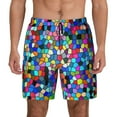 thumbnail image 1 of Gaeub Colorful Tie Dye Stained Glass 2 Mens Swim Trunks Stretch Beach Shorts Quick Dry for Men Swim Shorts Swimwear with Pockets- XX-Large, 1 of 9