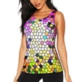 thumbnail image 1 of Gaeub Colorful Tie Dye Stained Glass 3 Women's Workout Tank Tops Lightweight Sleeveless Shirts for Women for Athletic Running Tennis Yoga -, 1 of 9
