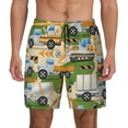 thumbnail image 1 of Gaeub Construction Machinery1 Mens Swim Trunks Stretch Beach Shorts Quick Dry for Men Swim Shorts Swimwear with Pockets- Small, 1 of 9