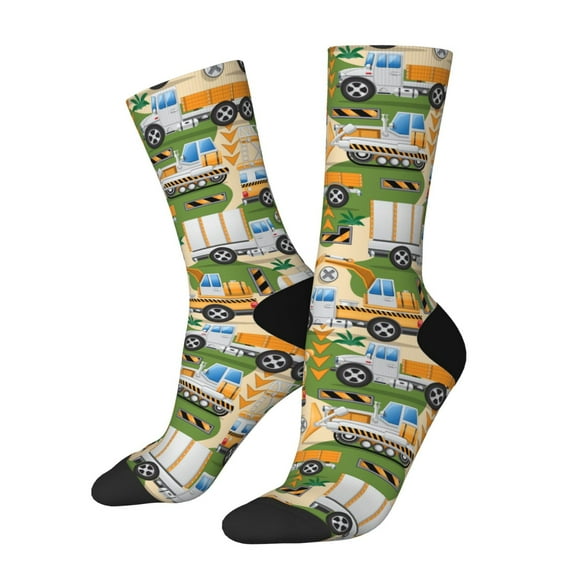 Gaeub Construction Machinery1 Print Adult Crew Socks,Mid-Calf Socks,Stylish & Comfortable Adult Socks for Men & Women,Crew Athletic Socks for Sport Running Traveling