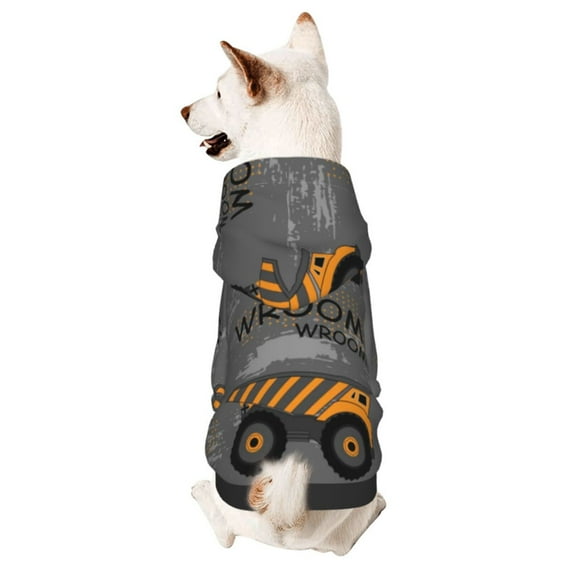 Gaeub Construction Machines Dog Hoodie Sweatshirts Warm Dog Clothes for Small Dogs,Puppy and Cat Costume-Small