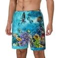 thumbnail image 1 of Gaeub Corals and Tropical Fish Print Mens Swim Trunks with Compression Liner,Board Shorts Quick Dry,Beach Swimwear with Pockets-X-Large, 1 of 6
