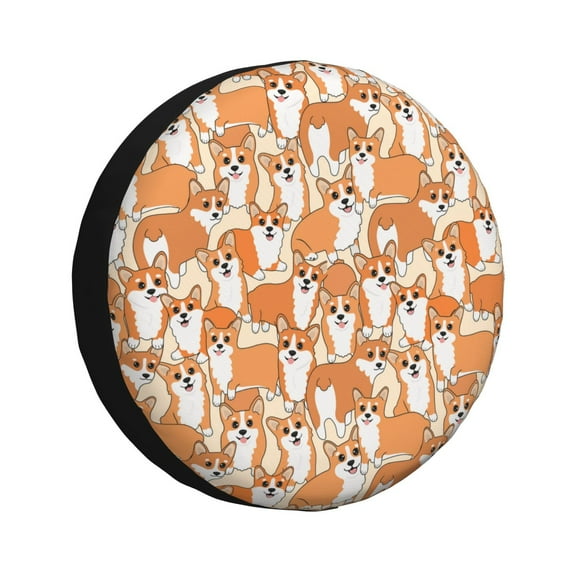 Gaeub Corgi Animal 14-17in Tire Cover, Spare Tire Cover, for Camper Caravan, Trailer, Car, Truck, SUV, Jeep - 14 inch