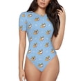 thumbnail image 1 of Gaeub Corgi Dog Women'S Short Sleeve One Piece Swimsuit Sexy High-Waisted Bodysuit For Swimming, Beach, Sports - Small, 1 of 9