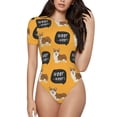 thumbnail image 1 of Gaeub Corgi Women'S Short Sleeve One Piece Swimsuit Sexy High-Waisted Bodysuit For Swimming, Beach, Sports - Large, 1 of 9