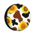 thumbnail image 1 of Gaeub Cow Print Sunflower 14-17in Tire Cover, Spare Tire Cover, for Camper Caravan, Trailer, Car, Truck, SUV, Jeep - 17 inch, 1 of 9