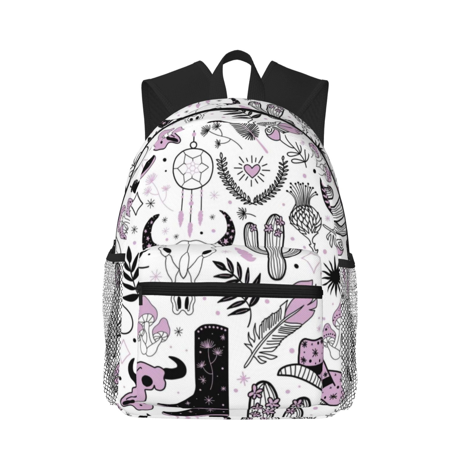 Cowboy Riding Themed Backpack - Large Capacity School Bookbag For College, Travel & Outdoor