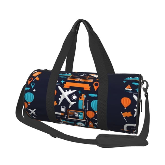 Gaeub Creative Transport Lightweight Travel Cylinder Bag Gym Tote Bag Sports Training Duffle Bag with Pockets and Straps