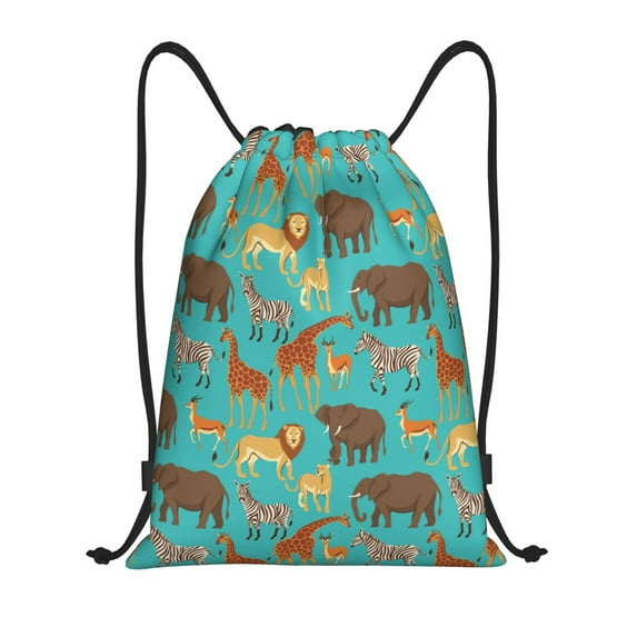 Gaeub Cute Animals Drawstring Backpack Bag Sport Gym Sackpack Heavy Duty String Backpack for Men Women-Small