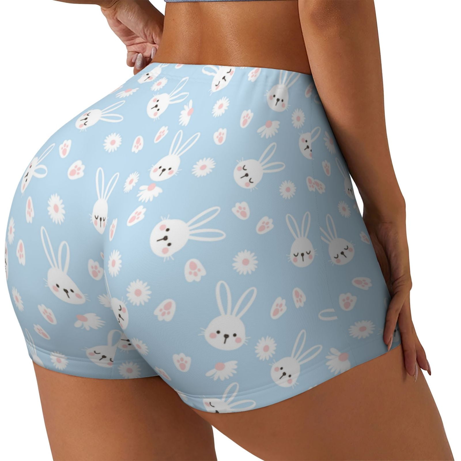 Cute Bunny Rabbit Pattern Print Women's Shorts