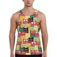thumbnail image 1 of Gaeub Cute Cartoon Cat Men's Athletic Tank Top, Workout Sleeveless Shirts, Running Tank Tops for Gym, Running, Training - X-Large, 1 of 9