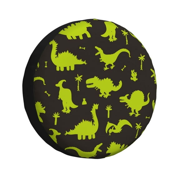 Gaeub Cute Cartoon Dinosaurs 14-17in Tire Cover, Spare Tire Cover, for Camper Caravan, Trailer, Car, Truck, SUV, Jeep - 14 inch