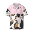 thumbnail image 1 of Gaeub Cute Cats Men's Lapel Short Sleeve Shirt, Relaxed Fit Shirt, Soft and Breathable for Outdoors Party Travel - Large, 1 of 7