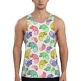 thumbnail image 1 of Gaeub Cute Chameleons Men's Athletic Tank Top, Workout Sleeveless Shirts, Running Tank Tops for Gym, Running, Training - Large, 1 of 9