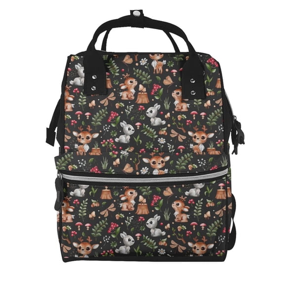 Gaeub Cute Deer Print Mummy Diaper Bag Backpack,Durable Maternity Baby Nappy Casual Shoulder Bags,Travel Hiking Outdoor Pack