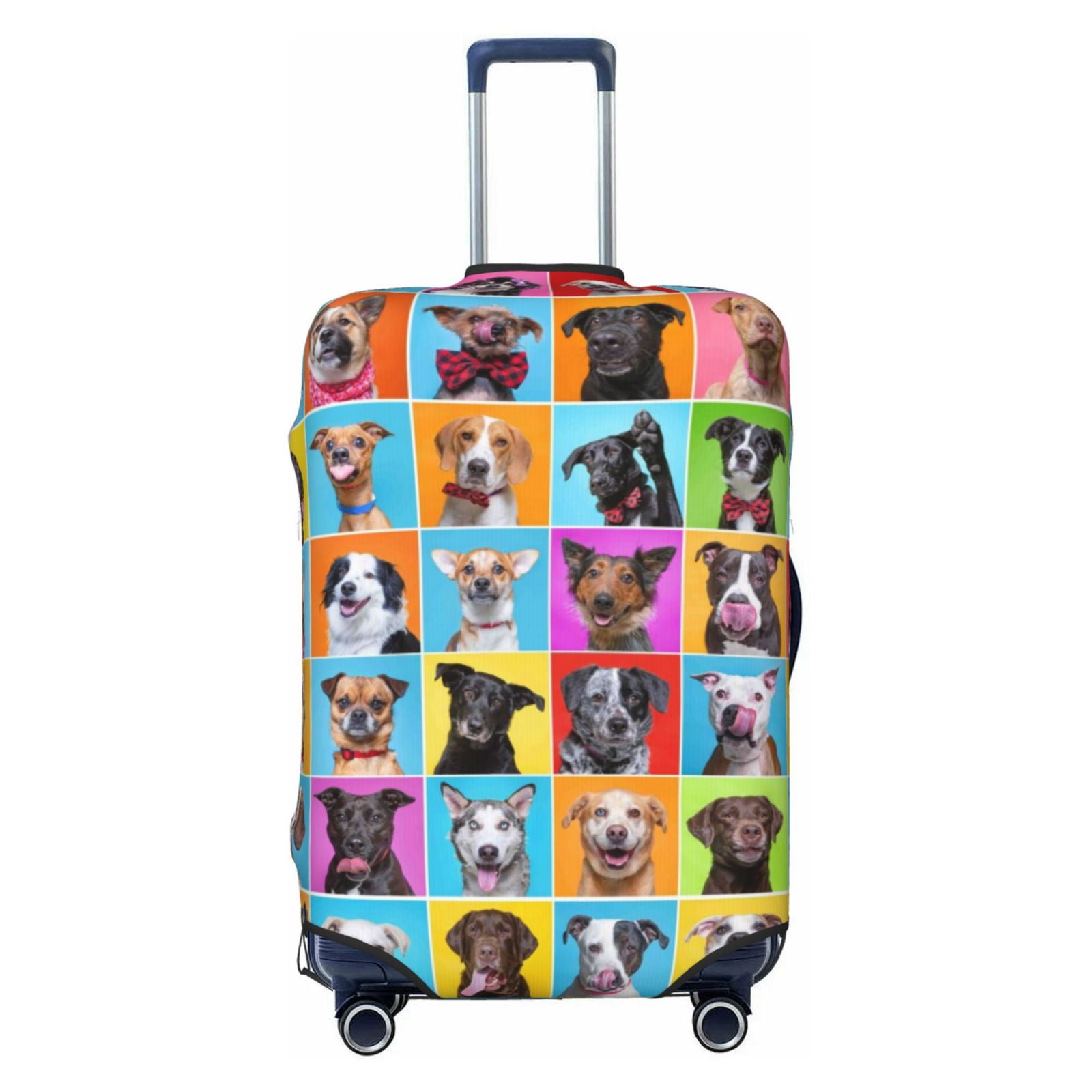 Paris Dog Pattern Print Luggage Cover Protector