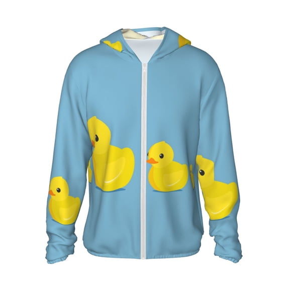 Gaeub Cute Ducky Men's and Women's UPF 50+ Long-Sleeved Sun Protection Clothing, Fishing Shirt Long Sleeve Zip-3X-Large