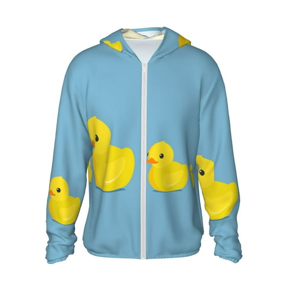 Gaeub Cute Ducky Men's and Women's UPF 50+ Long-Sleeved Sun Protection Clothing, Fishing Shirt Long Sleeve Zip-Large