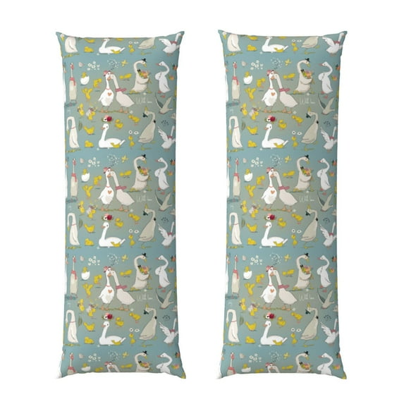 Gaeub Cute Farm Birds Printed Long Body Pillowcase Envelope Closure 1 Pack Wrinkle for Night Sweats - 20x54 in