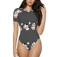 thumbnail image 1 of Gaeub Cute Farm Milk Animal Women'S Short Sleeve One Piece Swimsuit Sexy High-Waisted Bodysuit For Swimming, Beach, Sports - X-Large, 1 of 9
