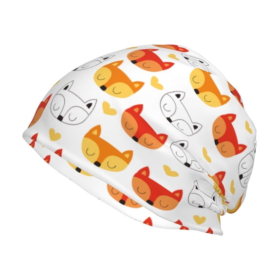 Gaeub Cute Fox with Heart Knit Cuffed Beanie Top Level Beanie Men Women Winter Knit Caps Soft Ski Hat