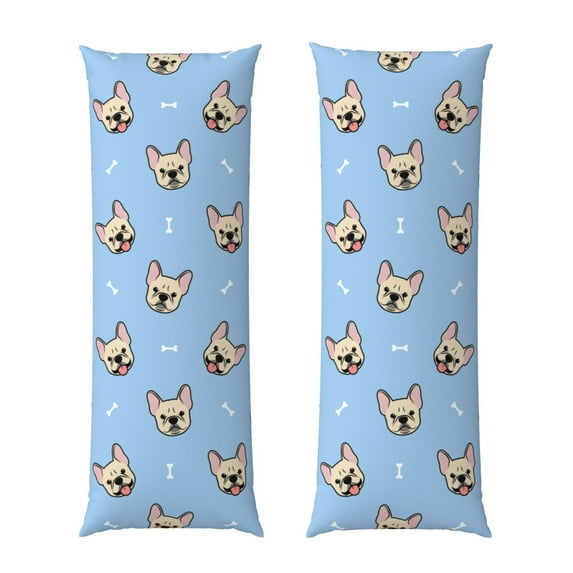 Gaeub Cute French Bulldog Printed Long Body Pillowcase Envelope Closure 1 Pack Wrinkle for Night Sweats - 20x54 in