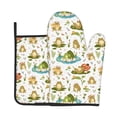 thumbnail image 1 of Gaeub Cute Frog Print Oven Mitts and Pot Holders Sets of 2,Heat Resistant Pad,Cooking Gloves, for Baking BBQ Home Decor, 1 of 7