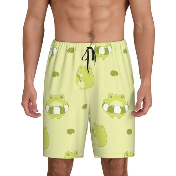Gaeub Cute Frog3 Printed Men's Short Pajama Pants, Lightweight Lounge & Sleep Bottoms Keep You Cool - XX-Large